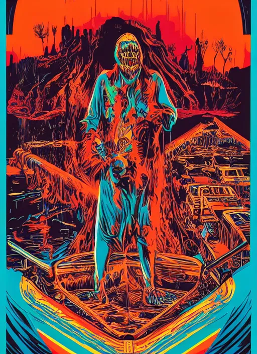 Image similar to Creepshow (1982) movie poster, Kilian Eng, Dan Mumford, detailed