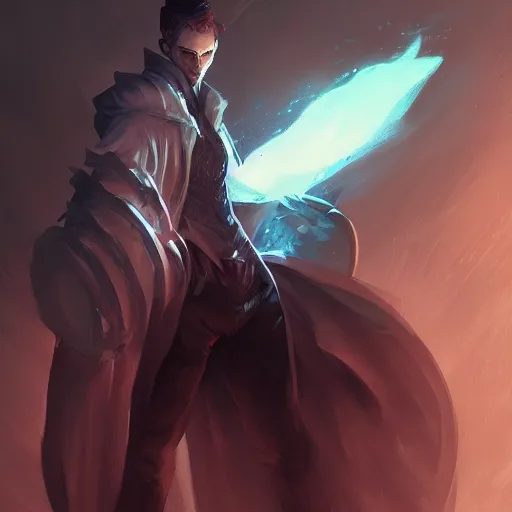 Prompt: a full body concept art of league of legends character, gentleman, dark fantasy, greg rutkowski, artstation, ambient lighting, digital painting