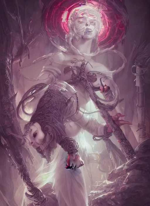 Image similar to fineart illustration of the necromancer, illustrsted by ross tran, hyper detailed, fantasy surrealism, crisp