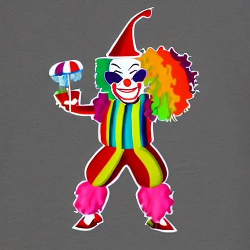 Image similar to a candy colored clown they call the sandman