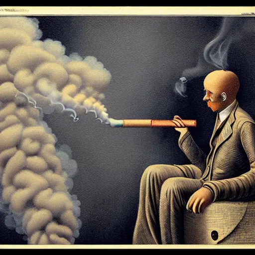 Image similar to smoke reminiscent of different color people, pipe smoke, parlor, cgsociety