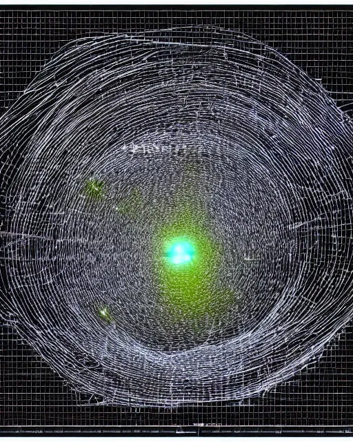 Prompt: stacked plot of radio emissions from a pulsar, data visualization, graphic only wordless charts, constructing a cat isolated on black, silk screen t-shirt design 4K