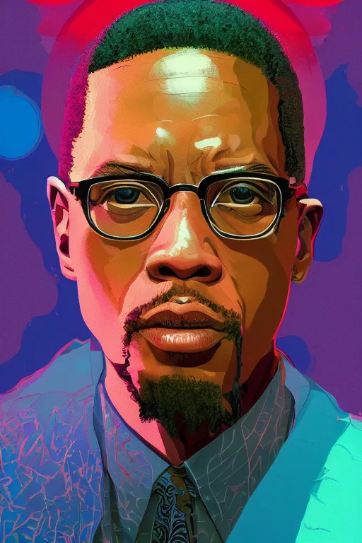 Beautiful Malcom X Portrait, Artstation Winner By 