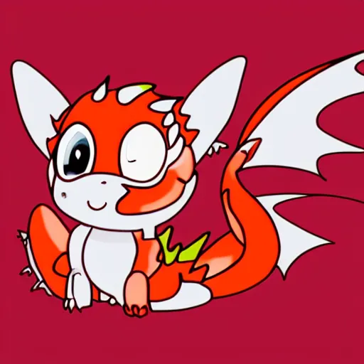 Prompt: the most cutest adorable happy picture of a dragon, tiny firespitter, kawaii, chibi style, Dra the Dragon, tiny red babdy dragon, adorably cute, enhanched, stuffed dragon, deviant adoptable, digital art Emoji collection