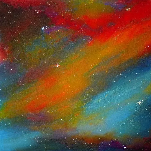 Image similar to “galaxy sky oil on canvas”