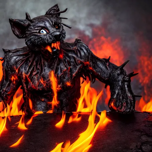 Prompt: the burning pits of hell and the tortured souls are dressed as furries, 4 k, hyper realistic, dslr, high resolution, landscape, beautiful