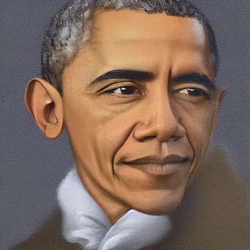 Image similar to president obama in the style of joseph ducreux