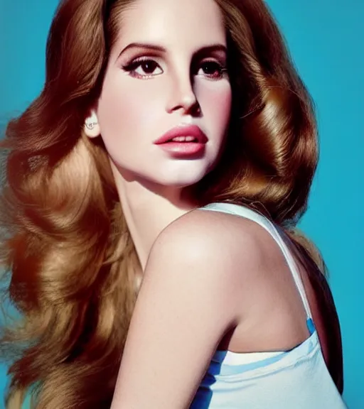 Prompt: lana del rey beautiful portrait, detailed body shape, cute sportswear