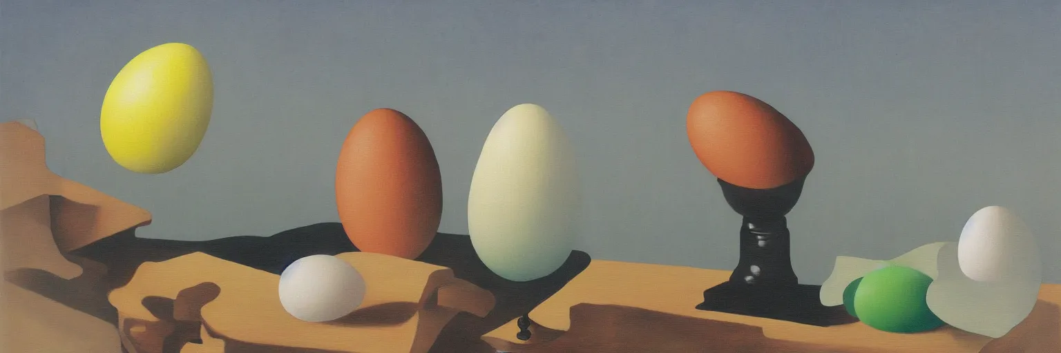 Prompt: egg painting magritte