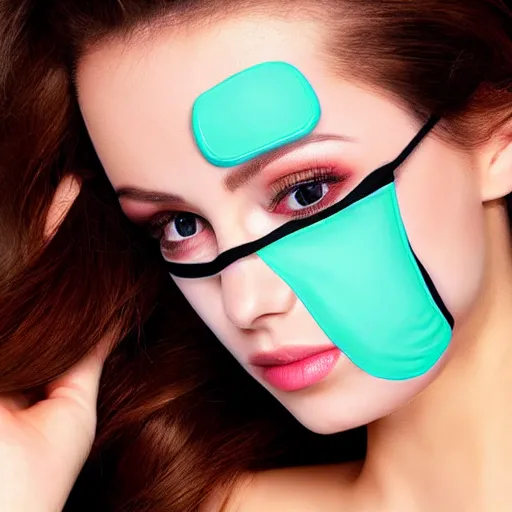 Prompt: medical heating eye - bag eye - mask, medical, eye - cover, in the glamour style, oil painting, high definition, airbrush,