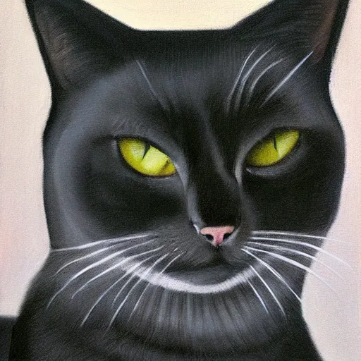 Image similar to portrait of a cat, oil paining