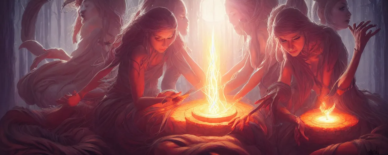 Image similar to time keepers performing a ritual by magali villeneuve, artgerm, greg rutkowski, digital art, sharp focus, award winning, intrecate details, 4 k,