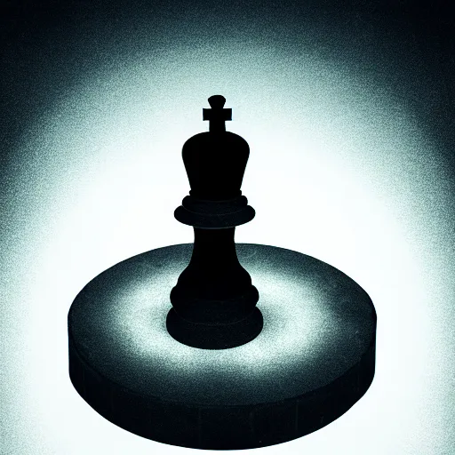 Image similar to underwater tintype photo of a queen chess piece made of led lights, Puddles, Isometric 3D Fantasy, smooth 3D Illustration, Cinematic Matte Painting, soft render, volumetric lighting ,