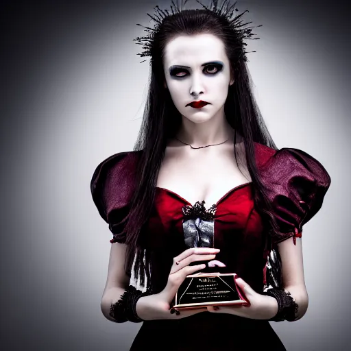 Prompt: photo of a beautiful vampire queen with, highly detailed, 4 k, hdr, smooth, sharp, focus, high resolution, award - winning photo