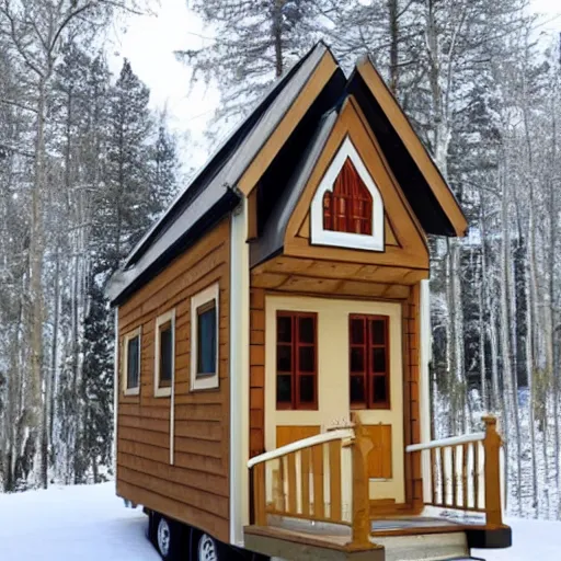 Prompt: tiny home that looks exactly like a scaled - down st volodymyr's cathedral.