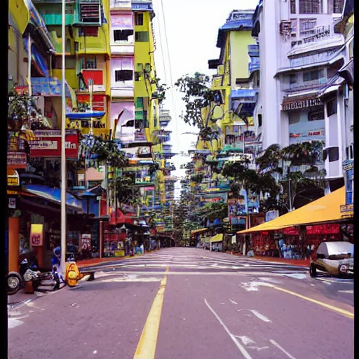 Prompt: bugis street in singapore, by moebius