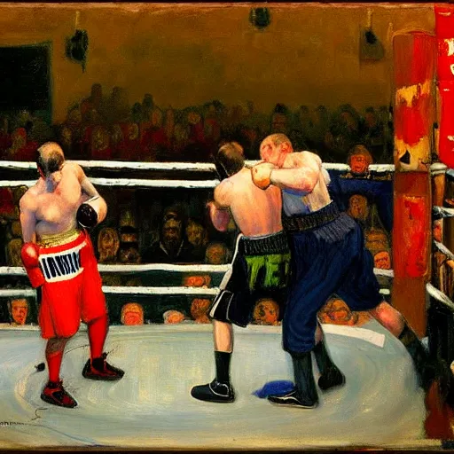 Image similar to a boxing match, by george bellows