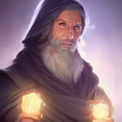 Prompt: male wizard, art by artgerm and greg rutkowski and magali villeneuve, d & d, fantasy, portrait, highly detailed, headshot, digital painting, trending on artstation, concept art, sharp focus, illustration