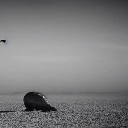 Image similar to 🐋🤖🦖🐉👽🐳 in desert, photography by bussiere rutkowski andreas roch