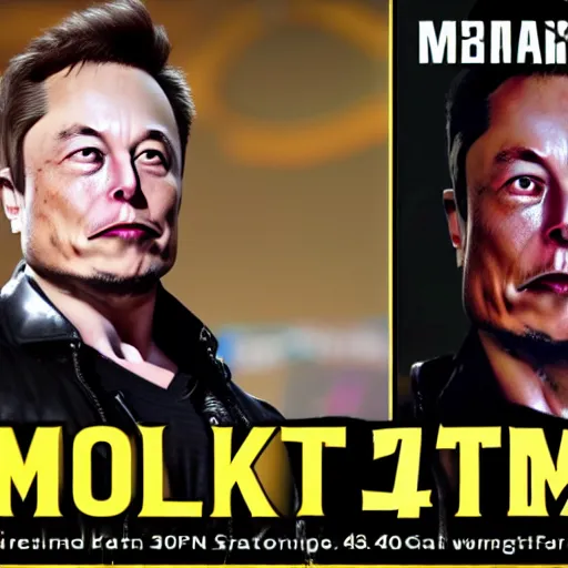 Image similar to Elon Musk as a character in Mortal Kombat videogame, highly detailed, high quality, HD, 4k, 8k, Canon 300mm, professional photographer, 40mp, lifelike, top-rated, award winning, realistic, sharp, no blur, edited, corrected, trending