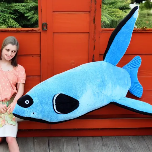 Image similar to a large Dory plush toy, realistic