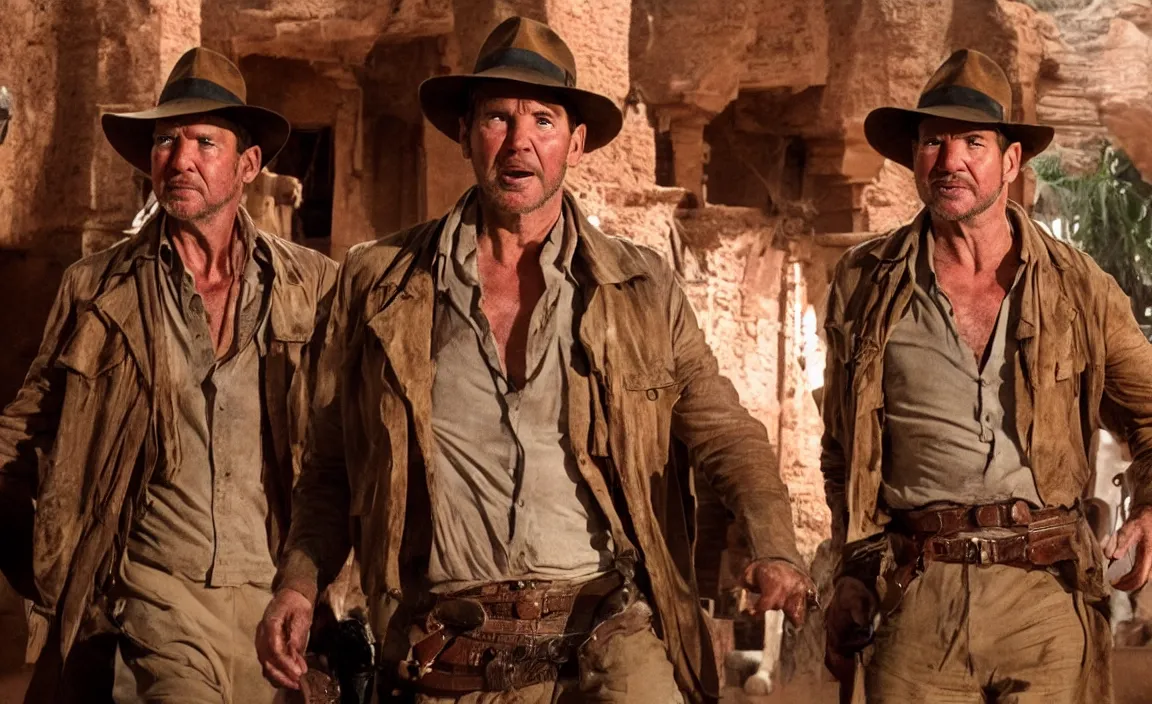 Image similar to Indiana Jones in Marrakesh, dynamic dramatic shot, cinematic angle, 8k quality, award winning photograph.