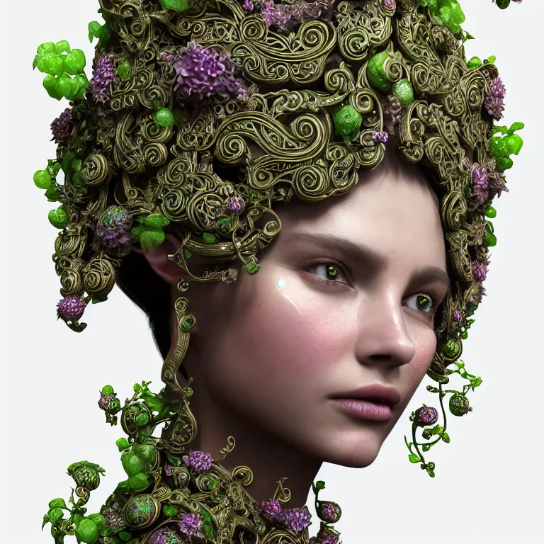 Image similar to princess of vines with a clear skin, ornate 8 k gorgeous intricate detailed octane render