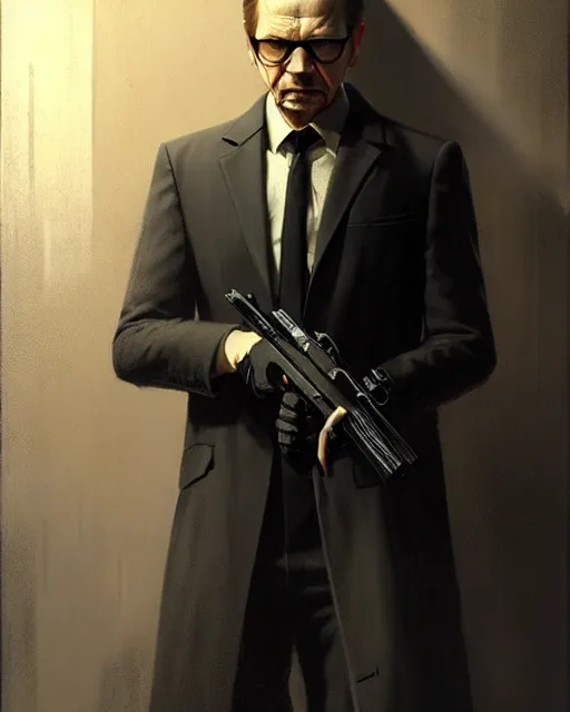 Prompt: adult gary oldman as hitman agent 4 7, pulp character portrait, ultra realistic, concept art, intricate details, highly detailed by greg rutkowski, gaston bussiere, craig mullins, simon bisley
