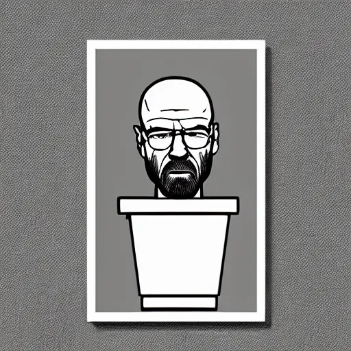 Prompt: walter white on a toilett