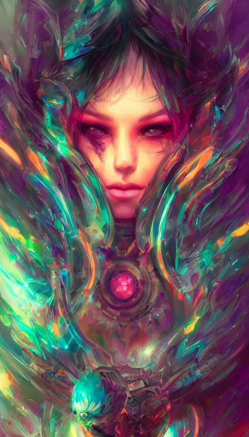 Prompt: psytrance artwork, by ross tran