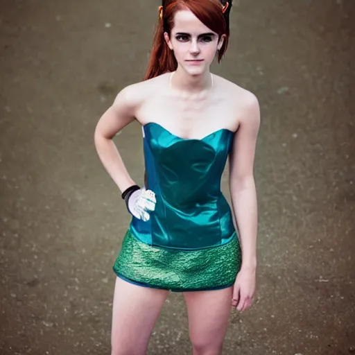 Image similar to a full body photo of emma watson as nami from one piece, award winning photography, 50 mm.