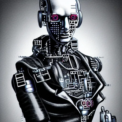 Prompt: cyberpunk cyborg robot Immanuel Kant