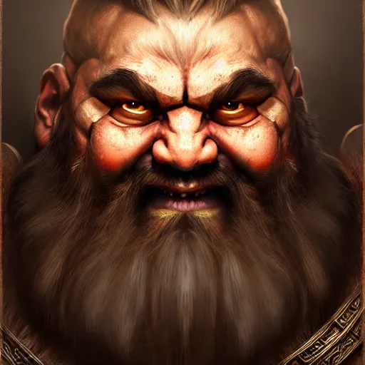 Image similar to portrait painting of a dwarven berserker, sharp focus, award - winning, trending on artstation, masterpiece, highly detailed, intricate. art by james ryman