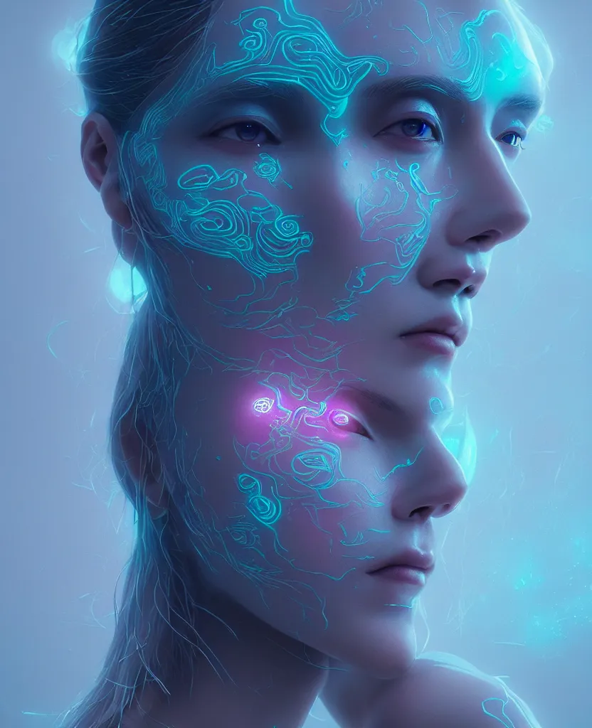 Image similar to goddess close-up portrait. bioluminiscent creatures, intricate artwork by Tooth Wu and wlop and beeple. octane render, trending on artstation, greg rutkowski very coherent symmetrical artwork. cinematic, hyper realism, high detail, octane render, 8k