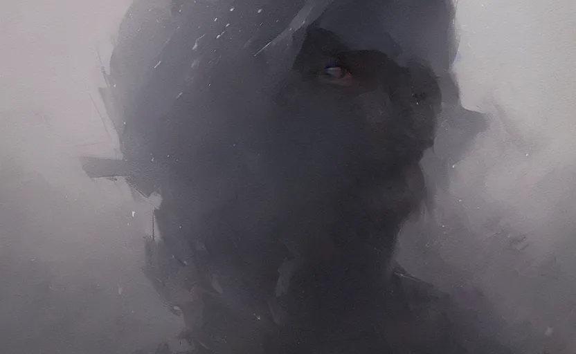 Image similar to a painting of a lone face in a sea of shadows trending on artstation in the style of greg rutkowski