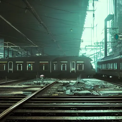 Image similar to :: Train to Hogwarts :: cyberpunk style :: Makoto Shinkai cyberpunk style :: Cinematography by Zack Snyder ::8k resolution :: cinematic shot.