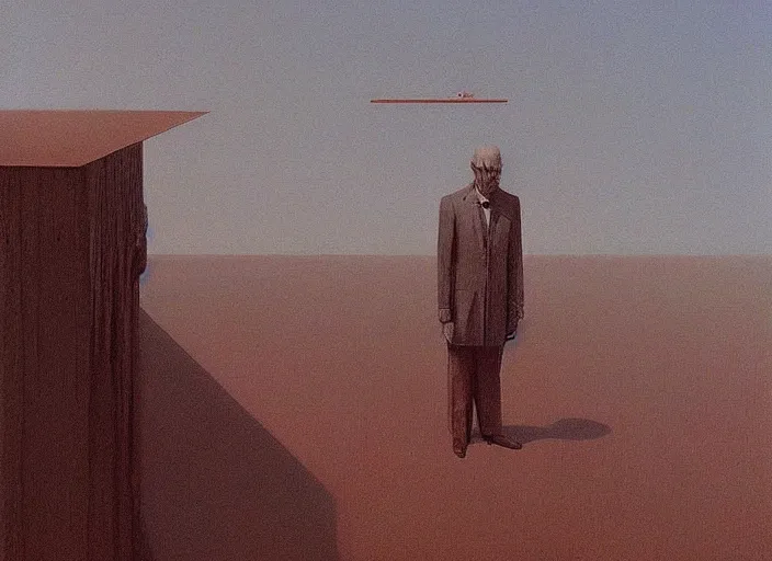 Image similar to alone and frail, highly detailed, science fiction, Edward Hopper and James Gilleard, Zdzislaw Beksinski highly detailed