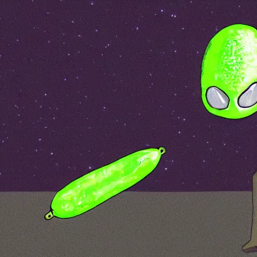 Image similar to an alien that looks like a pickle
