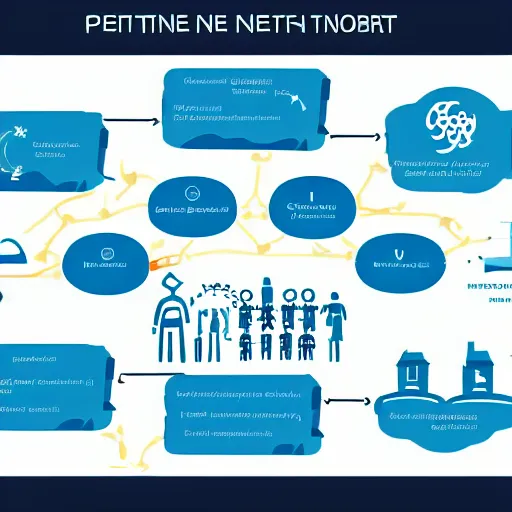 Image similar to petri net ecosystem network, infography