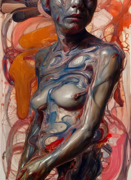 Image similar to it is only with the heart that one can see rightly ; what is essential is invisible to the eye. full body by jenny saville, scifi, neo - gothic, intricate, rich deep colors. part by james jean, part by adrian ghenie and gerhard richter.