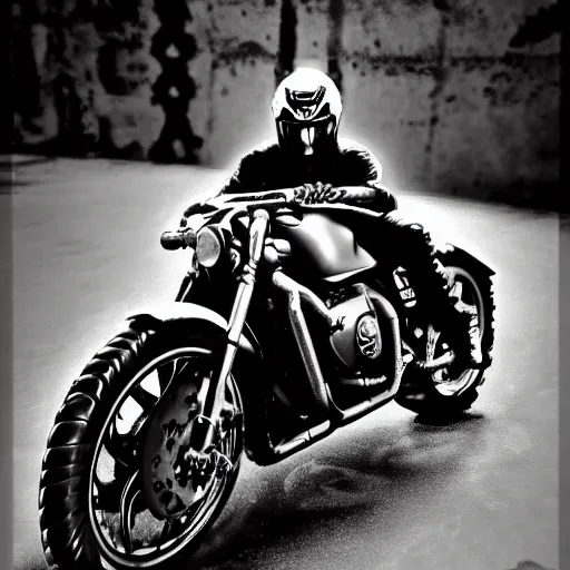 Prompt: akira dramatic pose, akira's motorcycle character