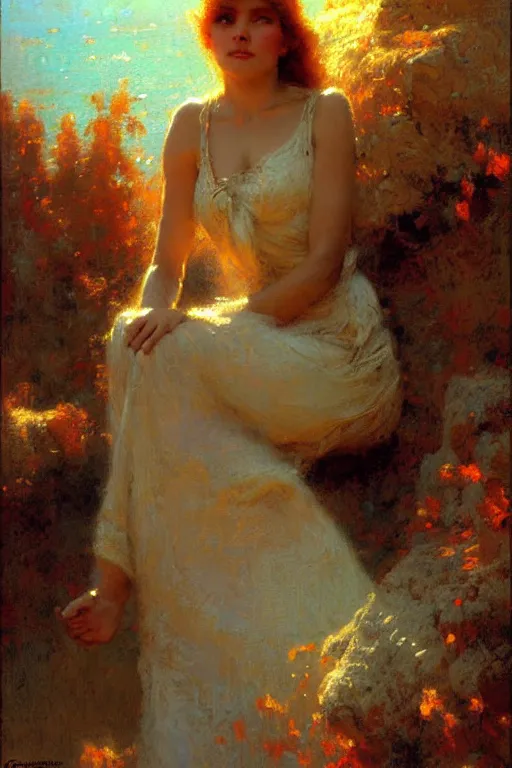 Image similar to Dream, painting by Gaston Bussiere, Craig Mullins