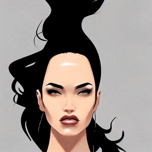 Image similar to a stunning upper body portrait of a beautiful woman with black hair blowing in the wind by marvel comics, digital art, trending on artstation