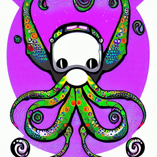 Image similar to digital art of octopus dj