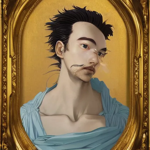 Image similar to prompt : renaissance portrait of mario soft light painted by james jean and katsuhiro otomo and erik jones, inspired by evangeleon anime, smooth face feature, intricate oil painting, high detail illustration, sharp high detail, manga and anime 1 9 9 0