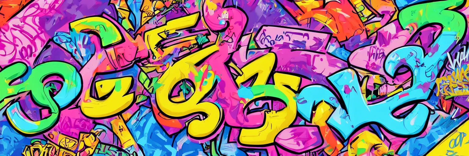 Image similar to graffiti letters, graffiti writing, graffiti, graffiti characters, highly detailed, digital painting, artstation, concept art, sharp focus, illustration, by lisa frank