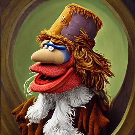 Prompt: Various Jim Henson Muppets painted in a extremely detailed majestic French neoclassical style
