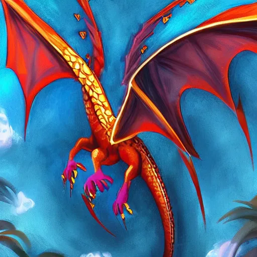 Image similar to beautiful painting of a dragon, accurate, digital art, wings of fire