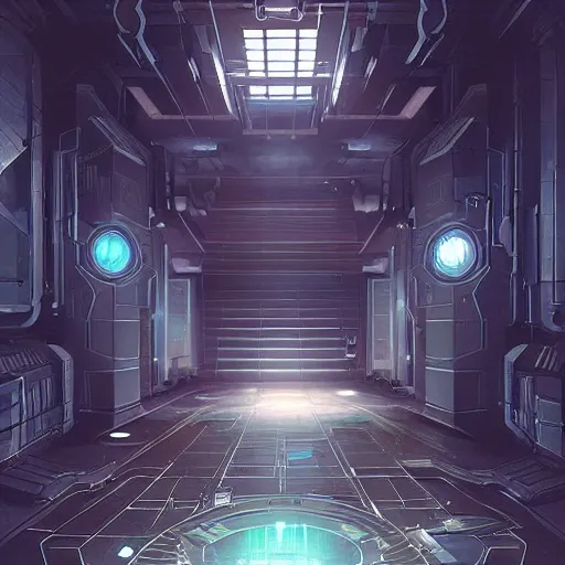 Image similar to a top secret vault, detailed digital illustration by greg rutkowski, cyberpunk, android netrunner