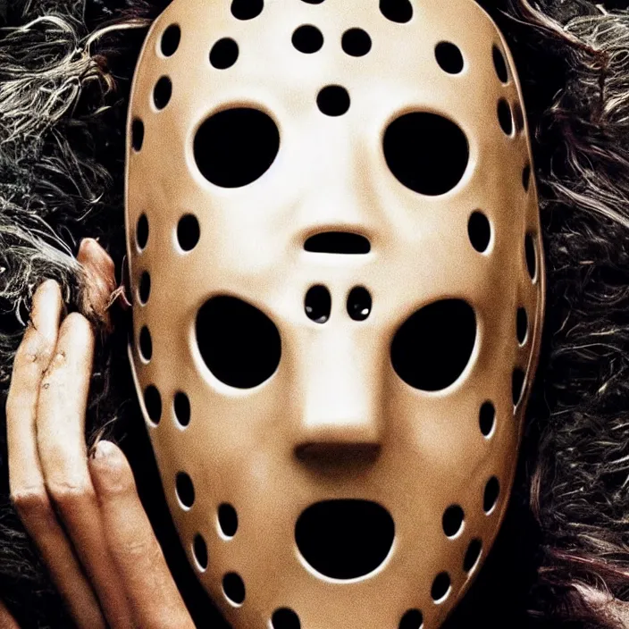 Image similar to jason voorhees looking beautiful for a vogue magazine photo shoot, 8 k,